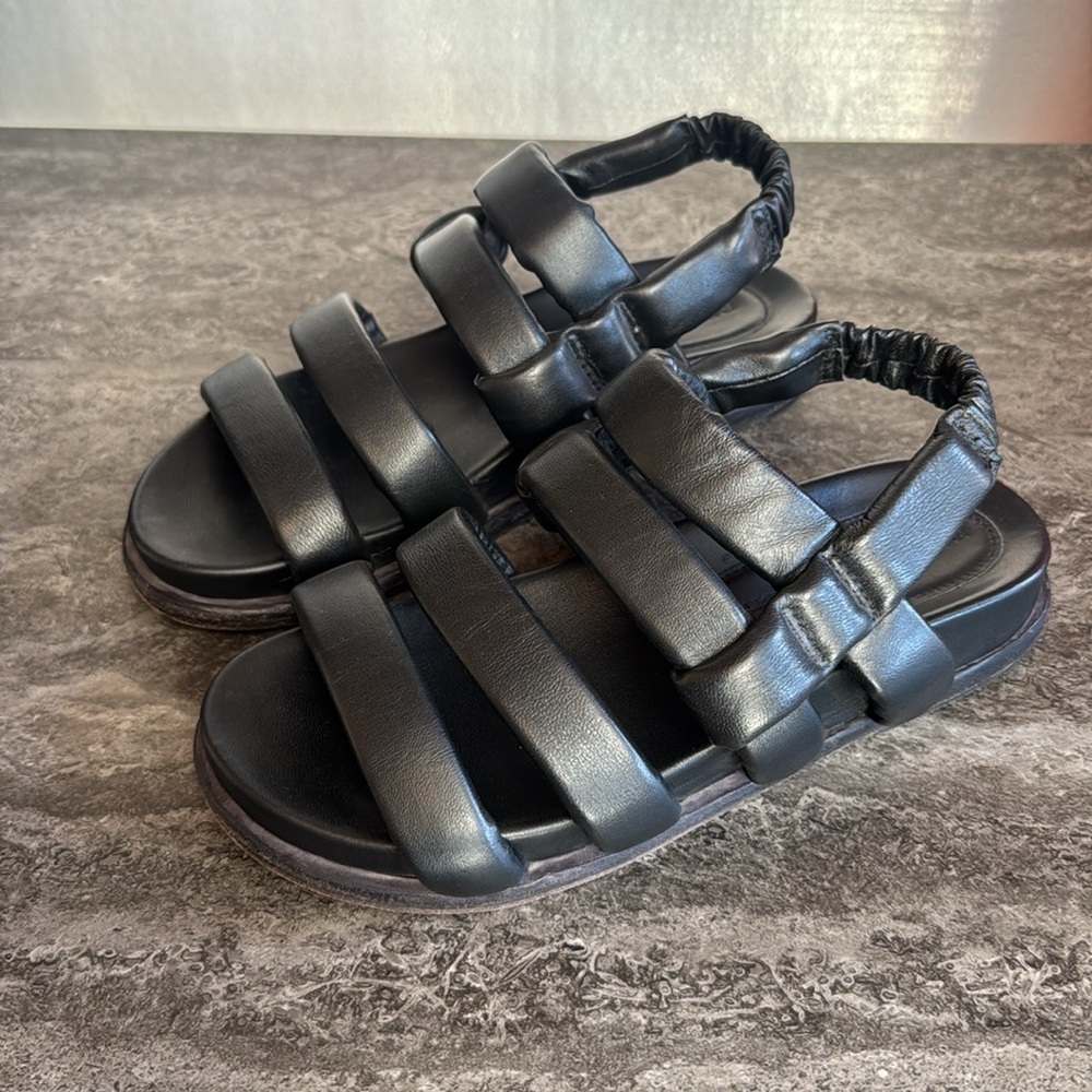 ERNESTO DOLANI Puff Leather Sandals.  size 37 - Picture 2 of 7